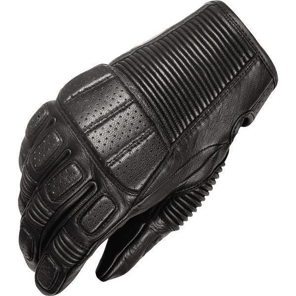 Highway 21 Trigger Leather Motorcycle Glove - Black, All Sizes