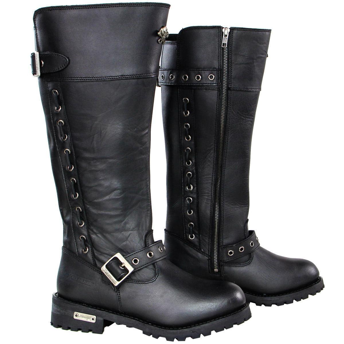 Xelement X93009 Women's 'Myna' Black Performance Tall Leather Boots 6.5